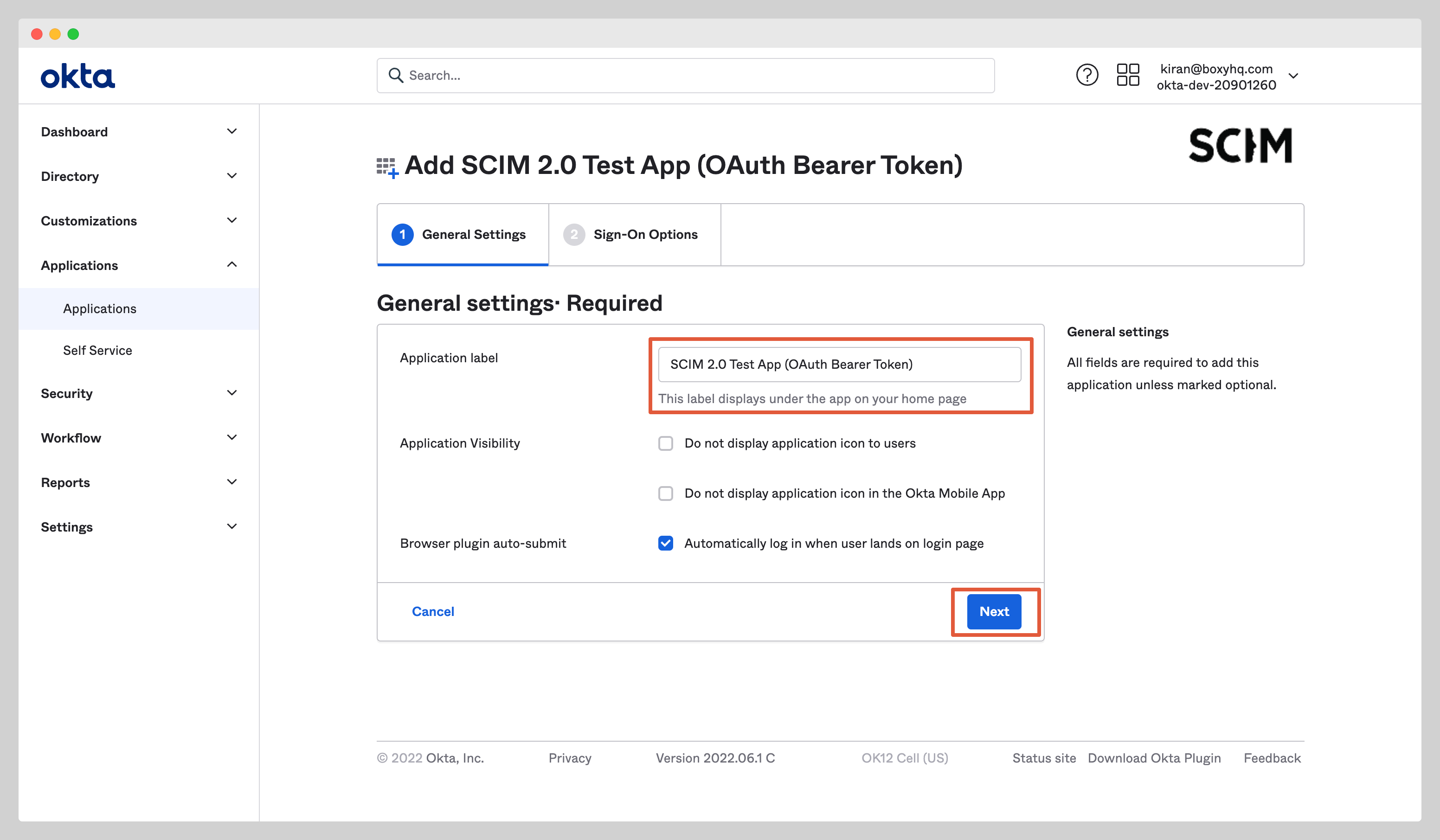 Okta SCIM Step 4